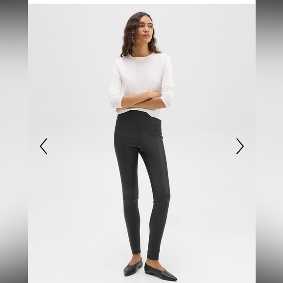 Theory Bristol Black High-Waist Legging in Leather 0 - Picture 10 of 13